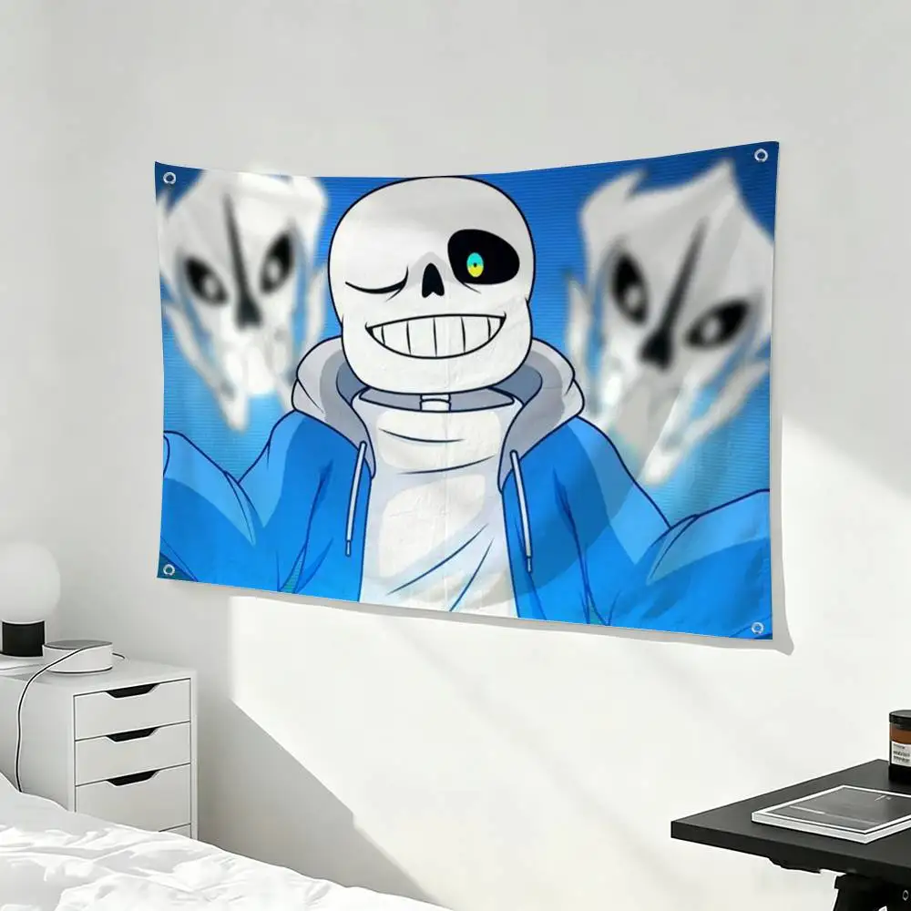 U-UndertaleS Sans  Flags for Bedrooms Home Decor Items Outdoor Decors Garage Decoration Flaga