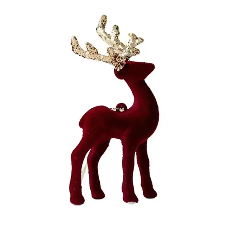 White Simulation Glittering Reindeer Hanging Small Glitter Deer Christmas Decoration Decorative Christmas Elk Decorations