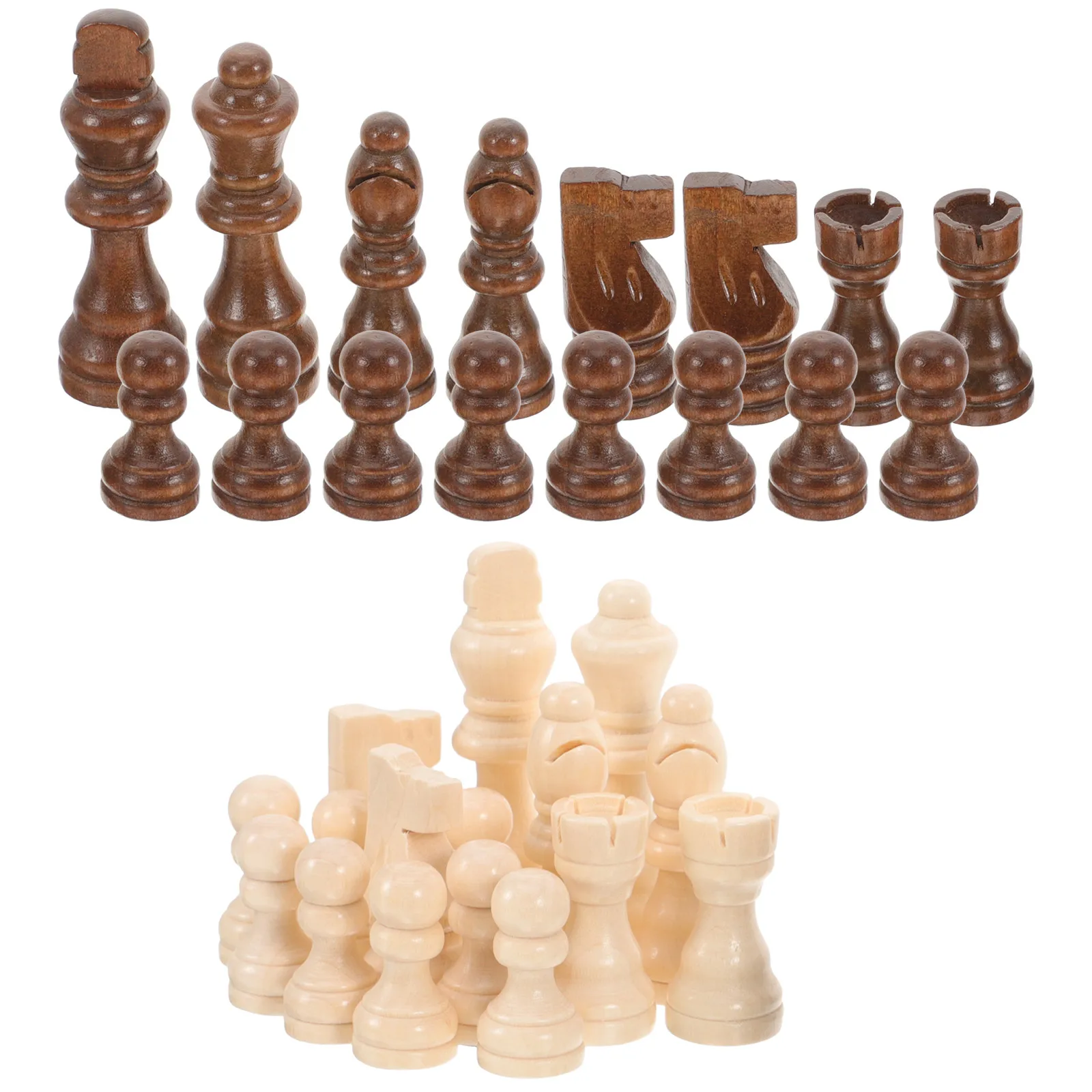 

1Set International Wooden Chess Pieces Replacement Compact Lightweight Pieces for Board Games Playing and Educational Use