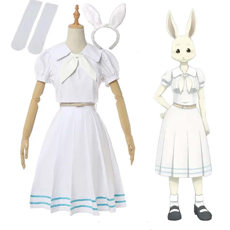 Anime beastars Versailles cosplay costume White Dress White Rabbit jingle JK uniform dress for woman girls Hallowmas Party costu