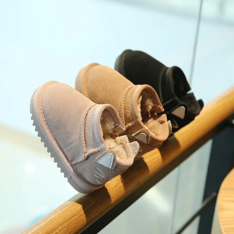 

2025 Winter New Children Casual Cotton Shoes for Girls Boys Fashion Korean Style Soft Bottom Anti-slippery Versatile Snow Boots