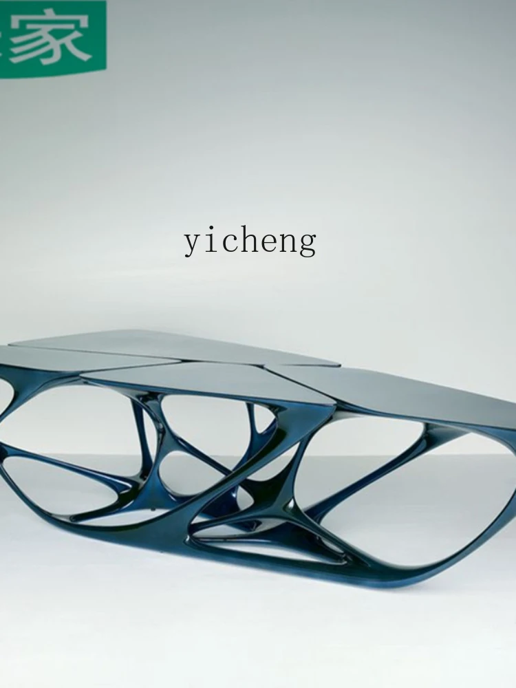 XL Creative FRP Zaha Hollow Coffee Table Shaped Root Tea Table Triangle Design Conference Table