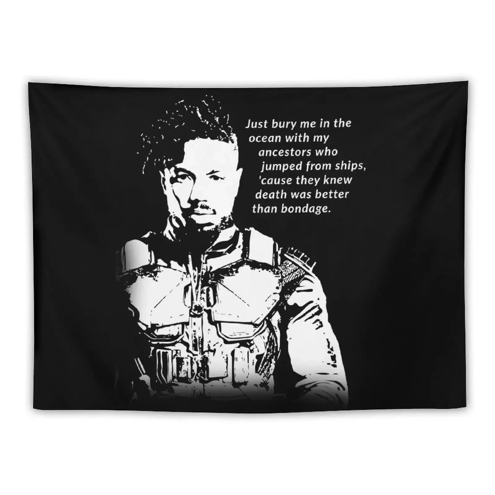 Erik Killmonger 'Bury Me' Memorable Famous Quote Tapestry Wall Mural Aesthetic Room Decorations Tapestry