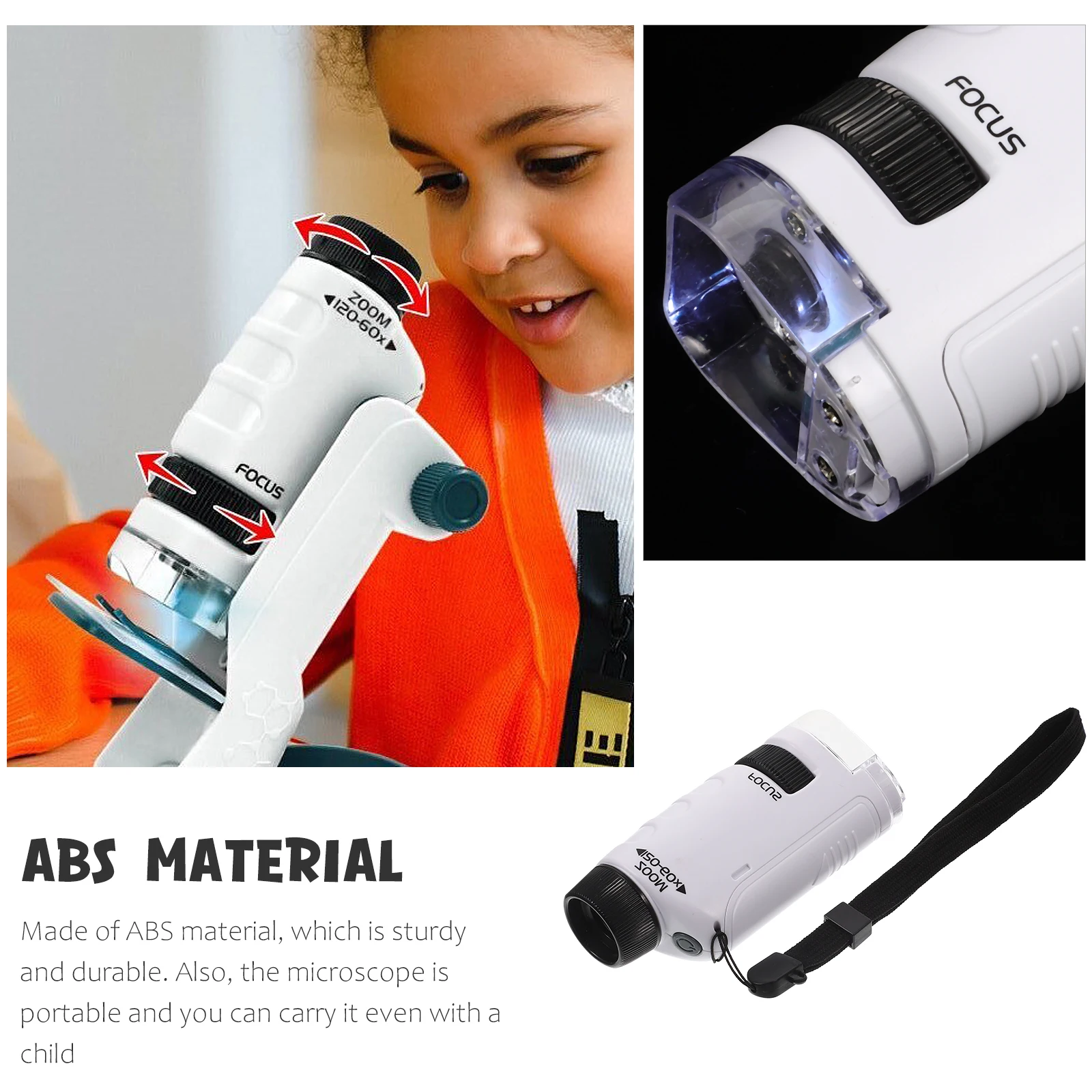 Microscopio monoculare portatile osservatore biologico portatile laboratorio educativo lente d'ingrandimento scientifica uso scolastico