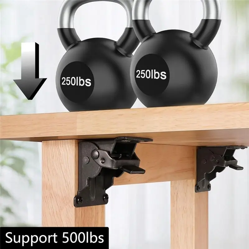 DT17 Folding Brackets 4 Pack Self Lock Hinge with Screws for Folding Table Legs Heavy Duty Lock Extension Support Bracket