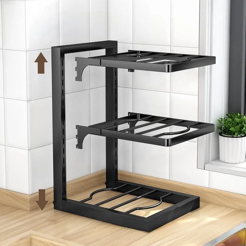 Stainless Steel Kitchen Pot Rack X9 Multi-layer Storage Shelf for Utensils And Pots Cabinet Interior Home Organization