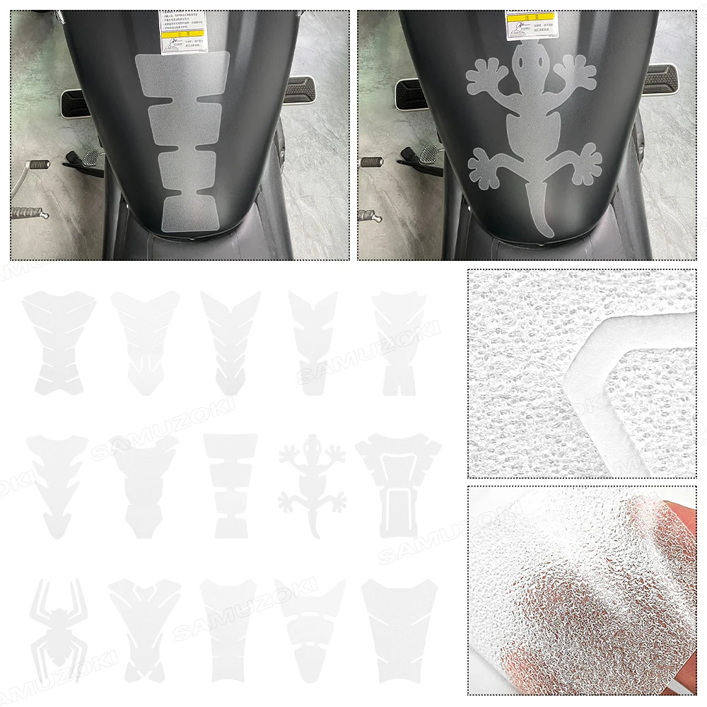 for Honda Suzuki Kawasaki Victory Ducati Transparent Gas Oil Fuel Decal Motorcycle Tank Pad Protector Case Frosted Sticker