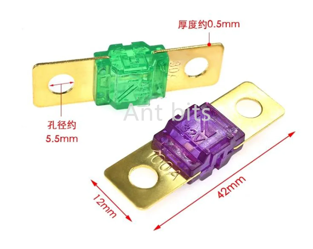 5PCS ANS FUSE 20A 30A 40A 50A 60A 70A 80A 100A 125A 150A 175A ANL Gold Plated Stud Car Fuses Mini Car Stereo Audio AFSRound Hole