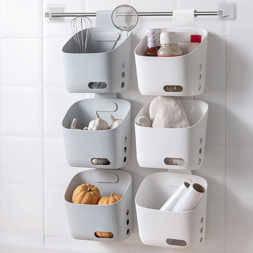 Bathroom Hanging Small Basket Toilet Rack Ginger Garlic Hanging Basket Kitchen Storage Basket Plastic Storage Basket Organizer