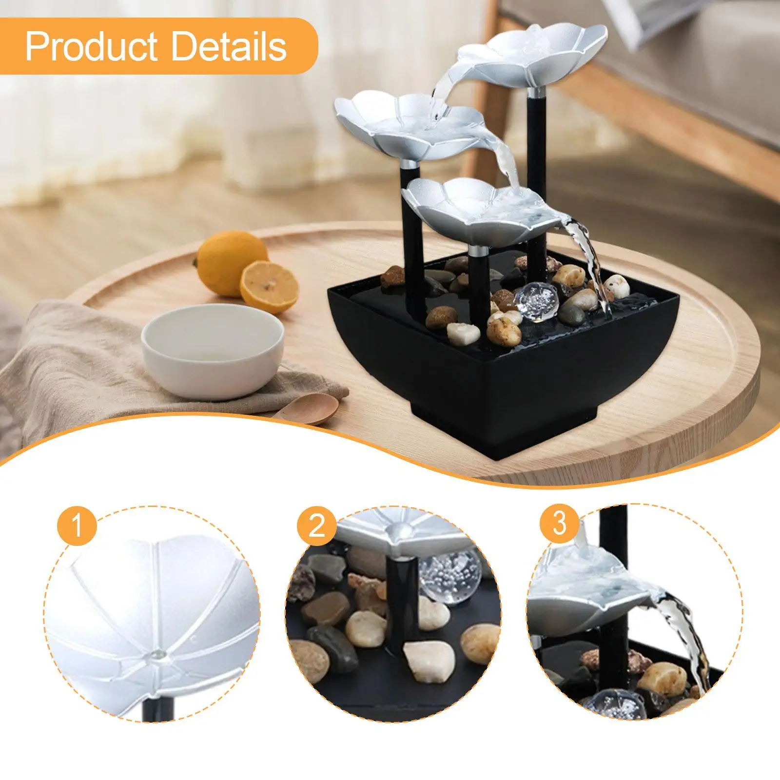 نافورة مياه مدمجة على سطح الطاولة هدية هووسورمينغ مع مفتاح لتزيين المناظر المائية للاسترخاء في المكتب الداخلي وغرفة النوم #5