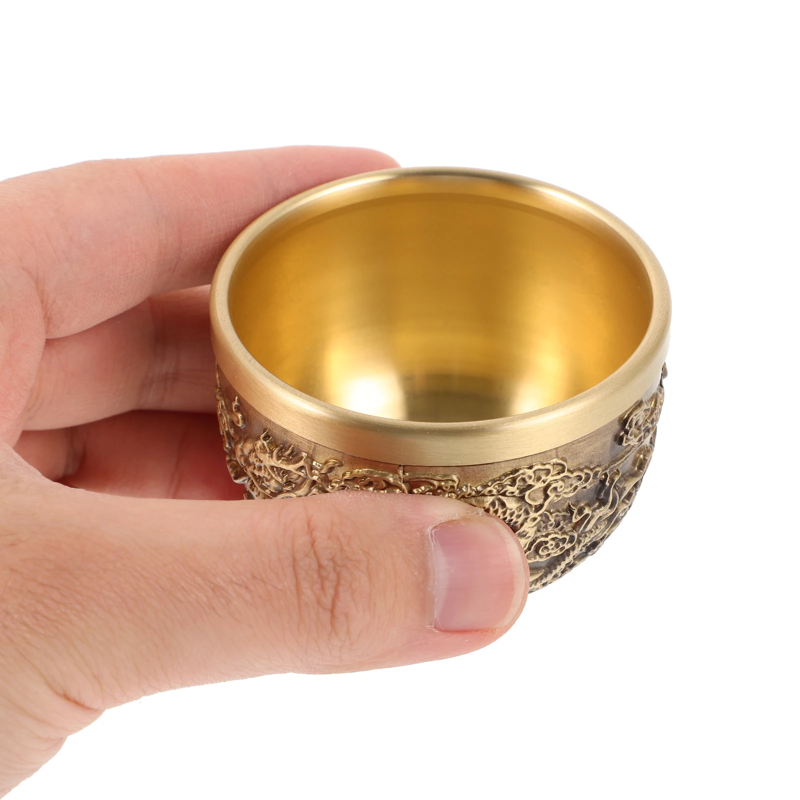 

2pcs Chinese Style Copper Tea Vintage Dragon Pattern Strong Retro Kung Fu For Hot Cold Drinks Mug Teaware Tumbler Metal