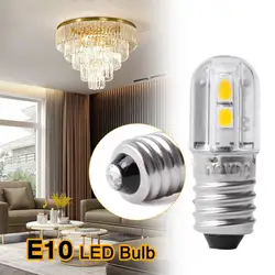 1pc E10 Upgrade LED Bulb 6V 12V 1W Warm White Indicator Light 4pcs LED 3030 50000 Hours 100 LM Lamp Replacement For Car Hom R4B5