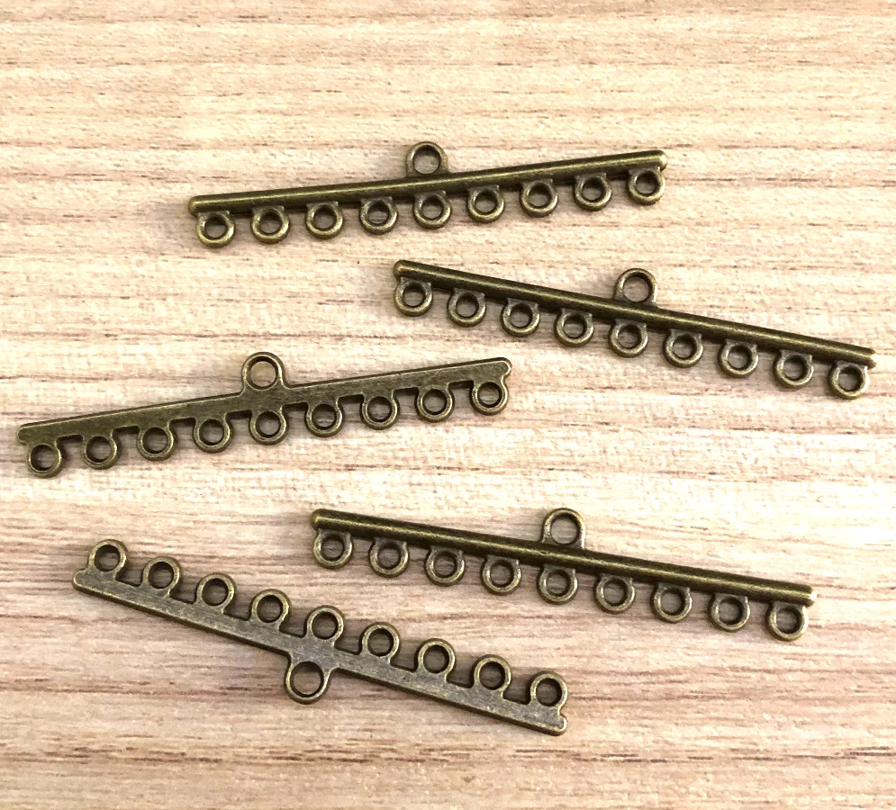 

20pcs 45*8.6mm Zinc alloy metal 9holes connector for handmade HW3305 accessories
