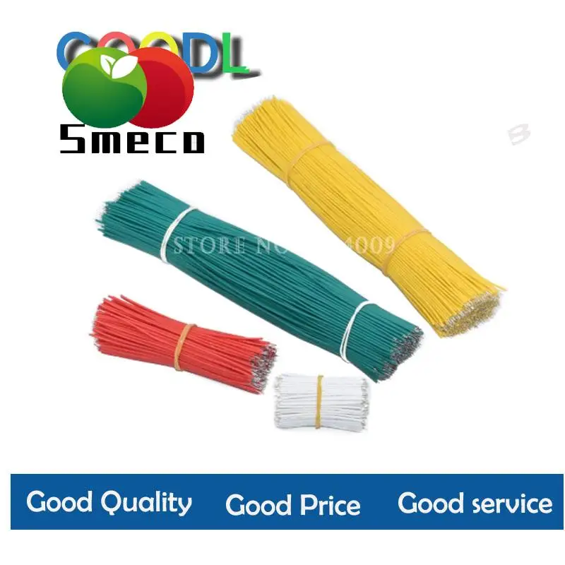 50pcs/LOT Tin-Plated Breadboard PCB Solder Cable 24AWG 5cm Fly Jumper Wire Cable Tin Conductor Wires Connector Wire Red Black