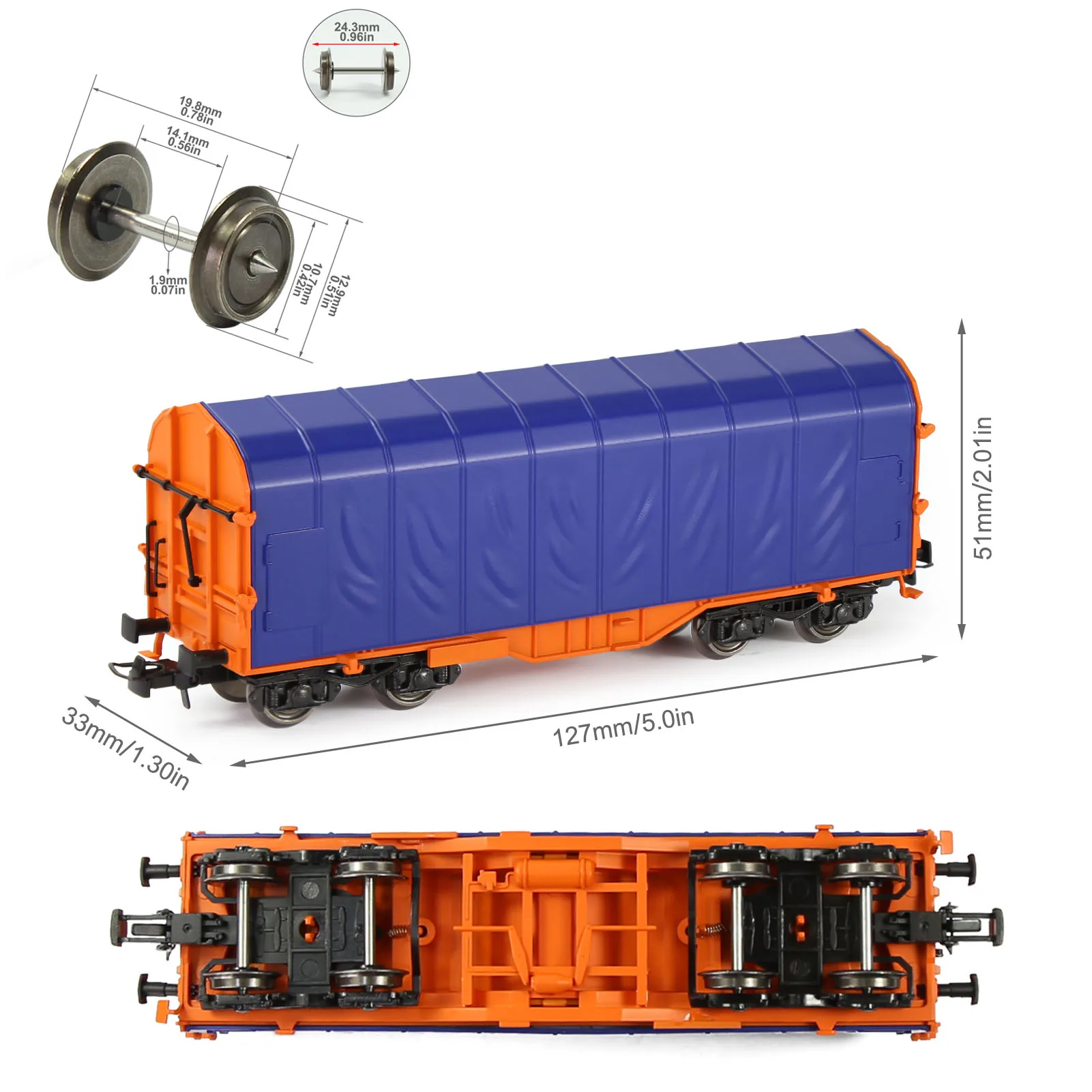 Evemodel-Wagon à bobine couverte, modèle ferroviaire, voitures de fret, échelle 00, C8762, 1PC, 1:87