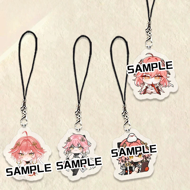 Wuthering Waves Mobile Phone Pendant Cartoon Cute Character Changli Lanyard Hanging Anime Game Backapck Decoration Keychain Gift