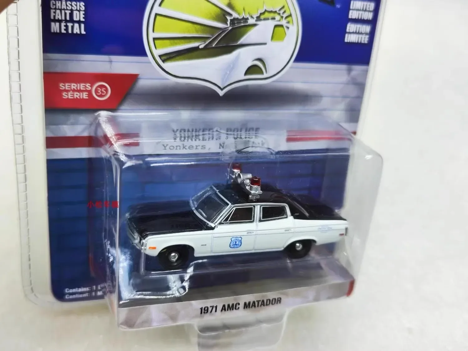 1:64 1971 AMC Matador Yankees New York Police Car Diecast Metal Alloy Model Car Toys For Gift Collection