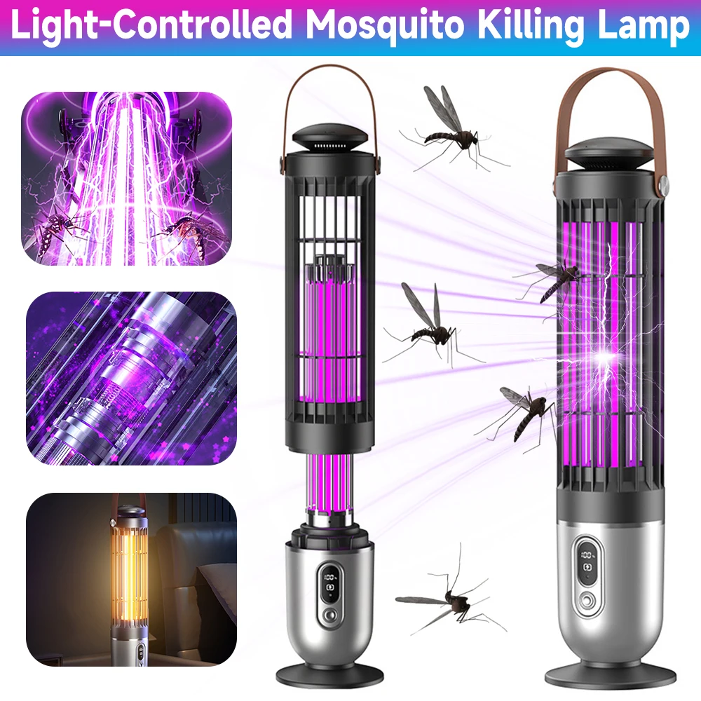

Electric Mosquito Killer Lamp Mosquito Killing Lamp Wall-Mounted Bug Zapper 4Mode Electric Swatter Light Household Anti Mosquito