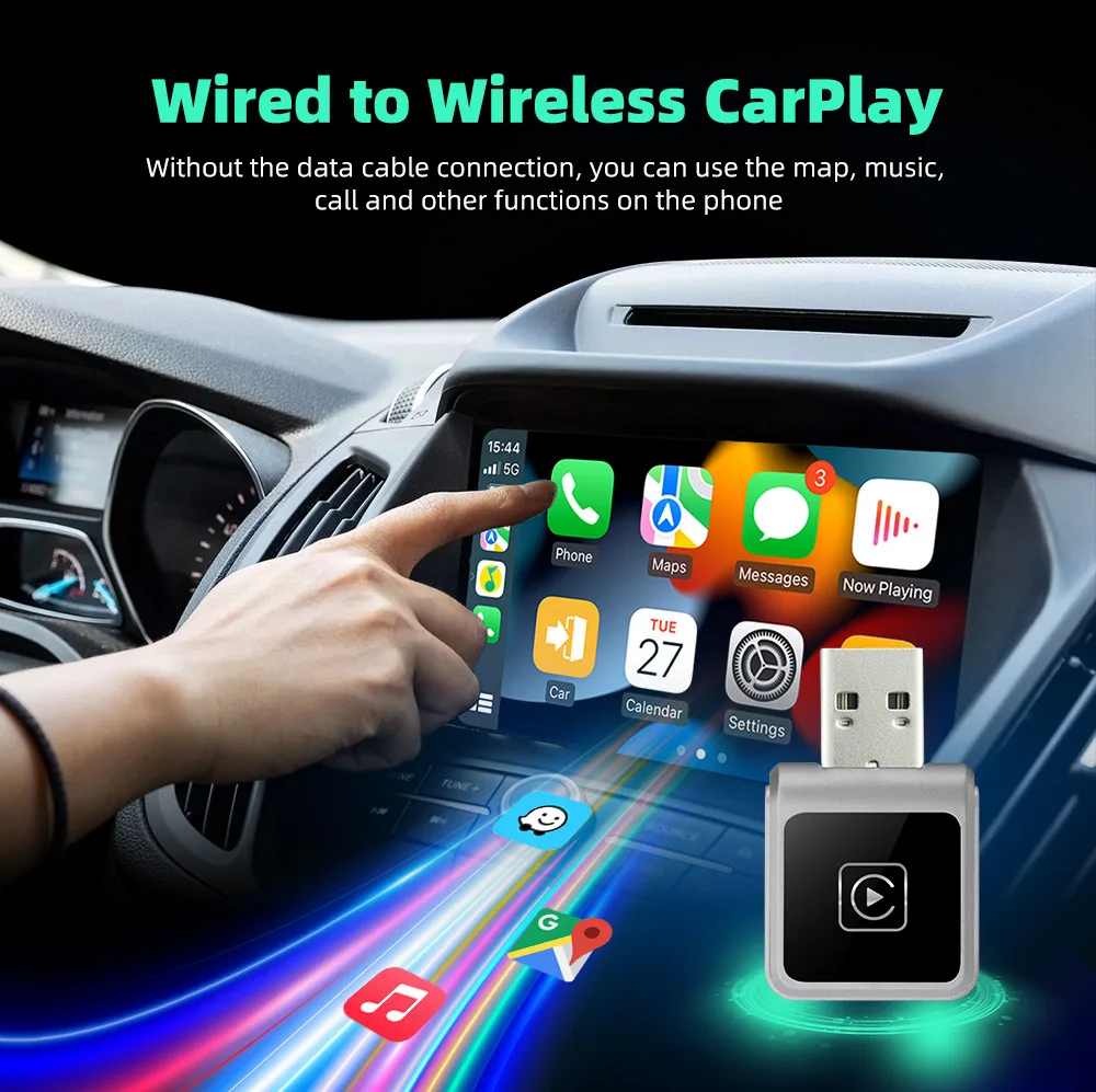 New Wireless CarPlay Android Auto Adapter USB Dongle Smart Mini Box Plug And Play Universal For VW Toyota Nissan Honda Ford Benz