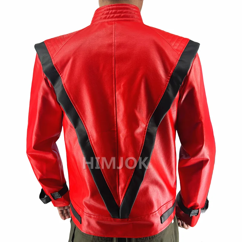 Michael Jackson Thriller Scary Costumes Red Leather Jacket for Women Man Adults Dress Halloween Christmas