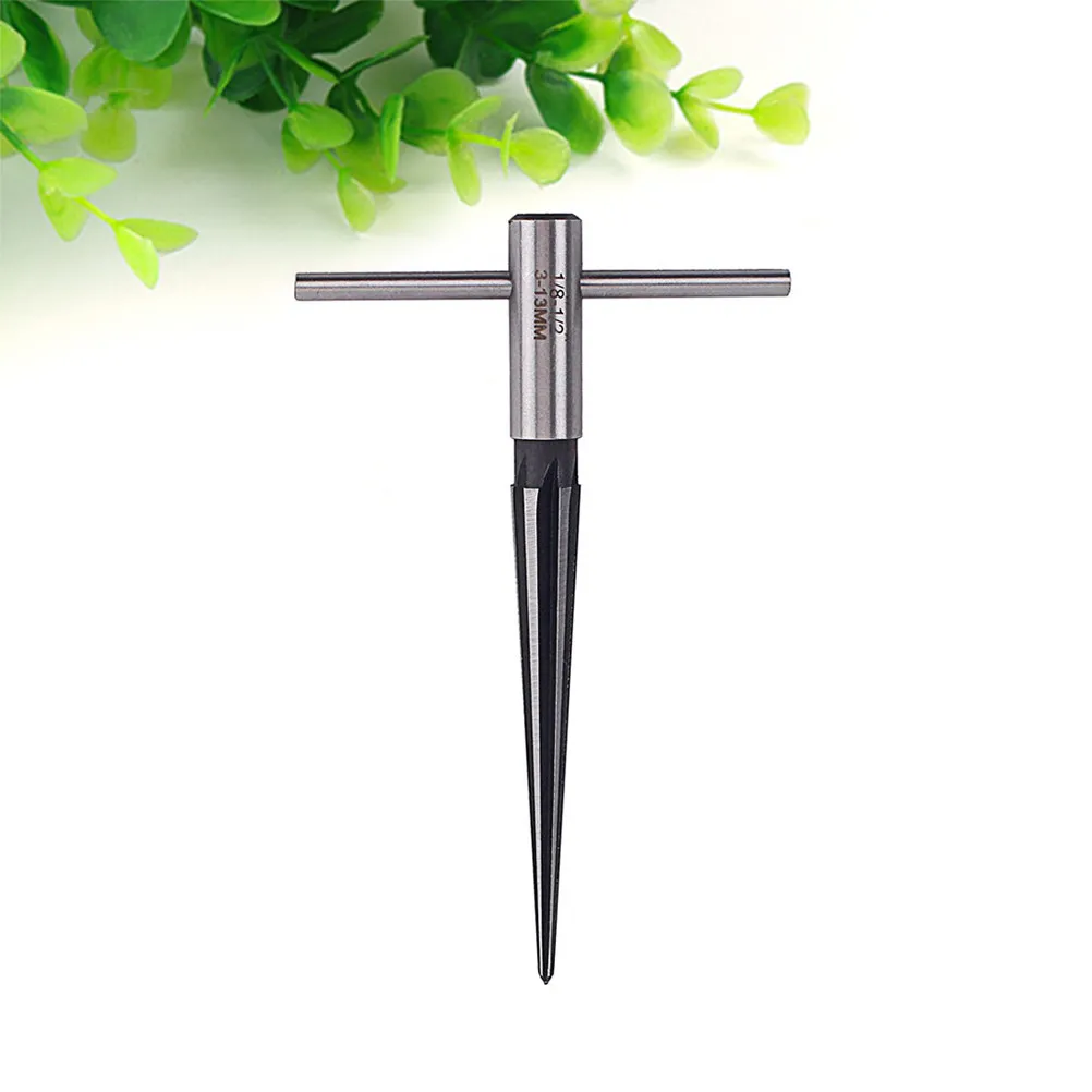 3-13Mm Reamer T Handle 6 Fluted Chamfer Hand Tool for Guitar Woodworking Luthier Cutting Tool Drill Bit Reamer