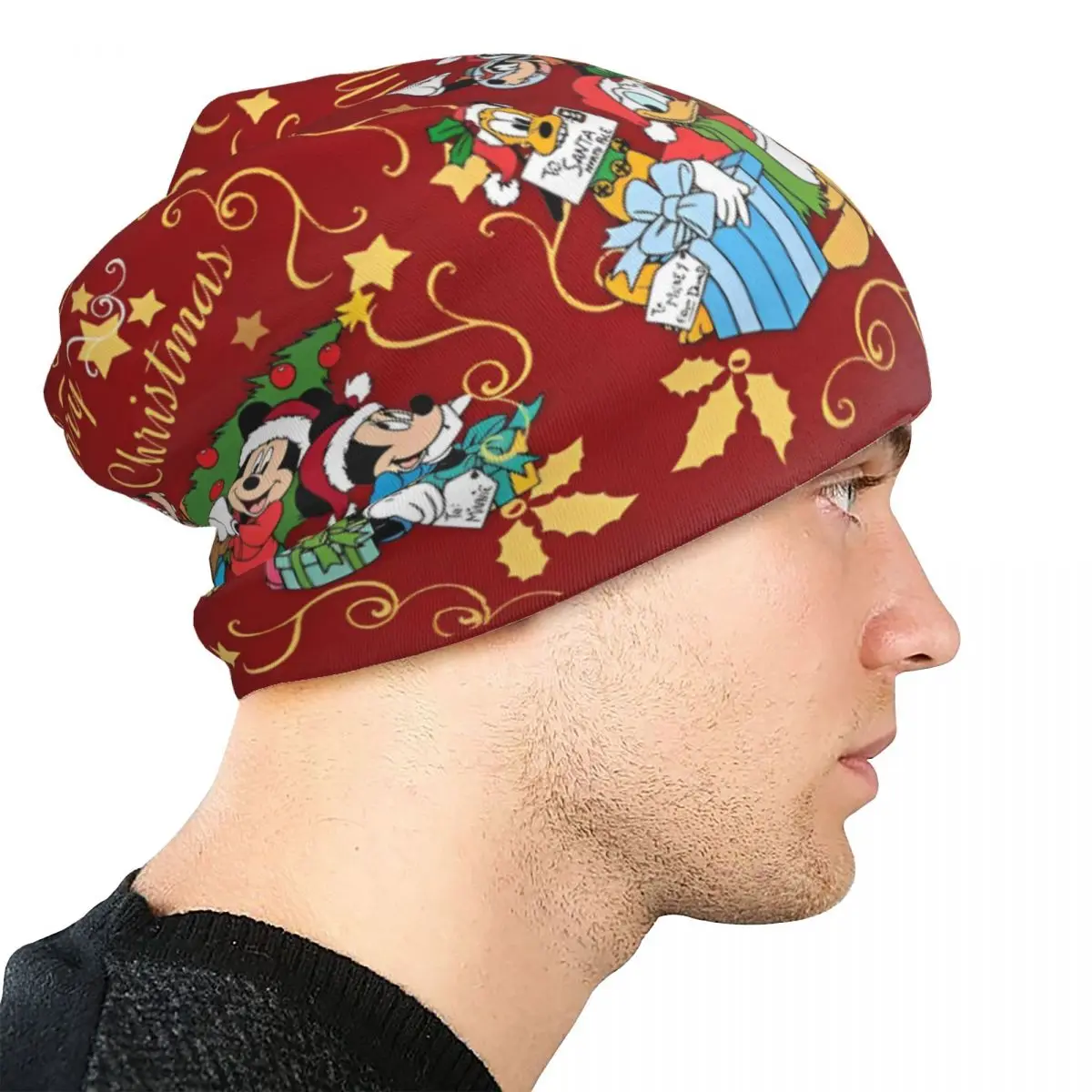 Gorros de Mickey & Minnie Mouse & Friends, gorros navideños Vintage para exteriores, gorros, gorros de doble uso para primavera para hombres y mujeres