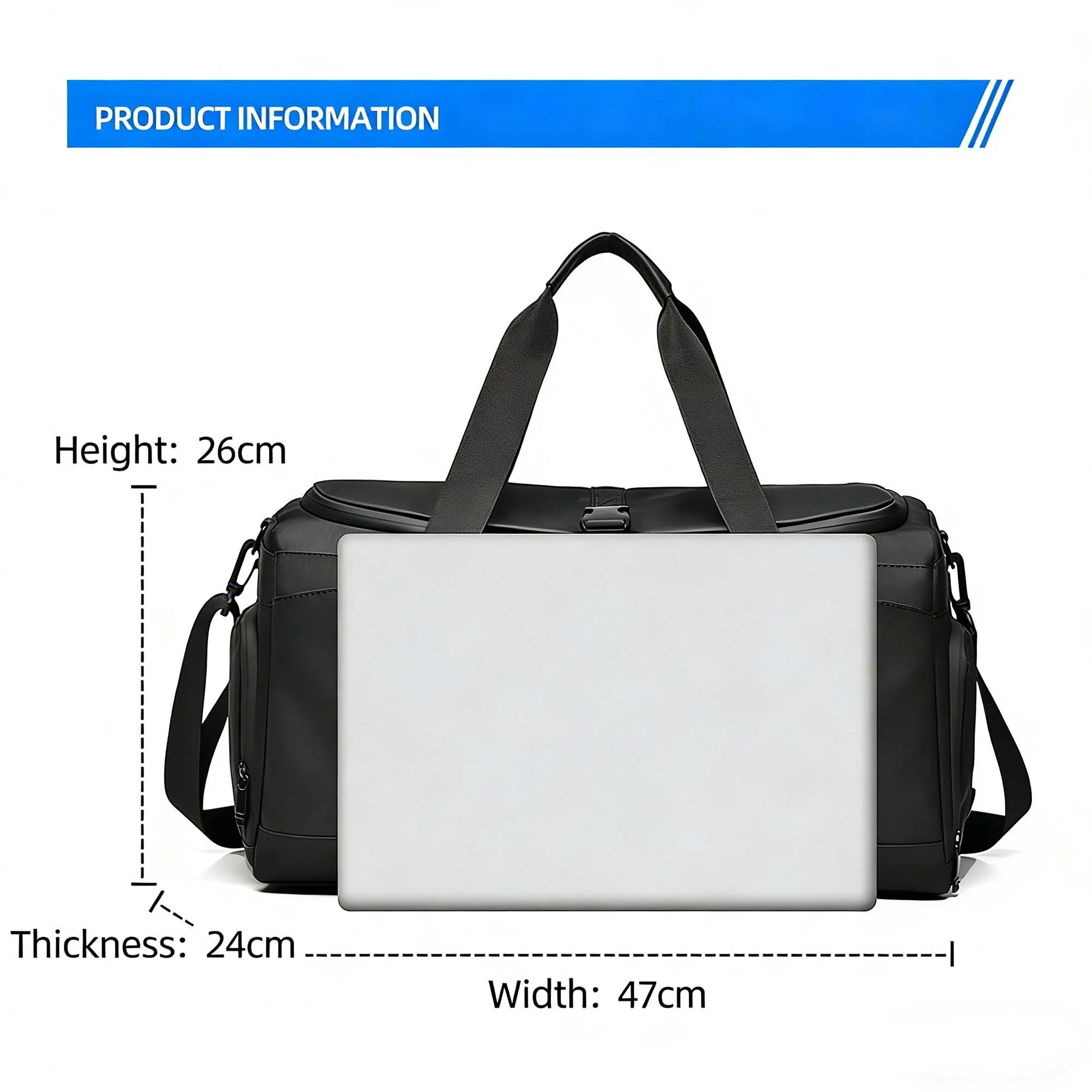 Gym Bag with Separate Shoe Compartment,Carry-On Sports Duffle for Men Women,Foldable Travel Bag for Short Trips & Fitness