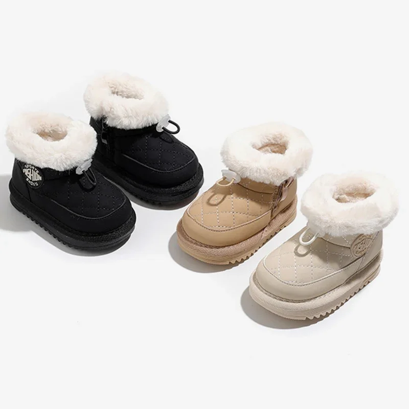 Baby Cotton Shoes Winter Plush Warm Children's Short Boots Anti Slip Soft Soles Baby Snow Boots Boys and Girls Casual Shoes