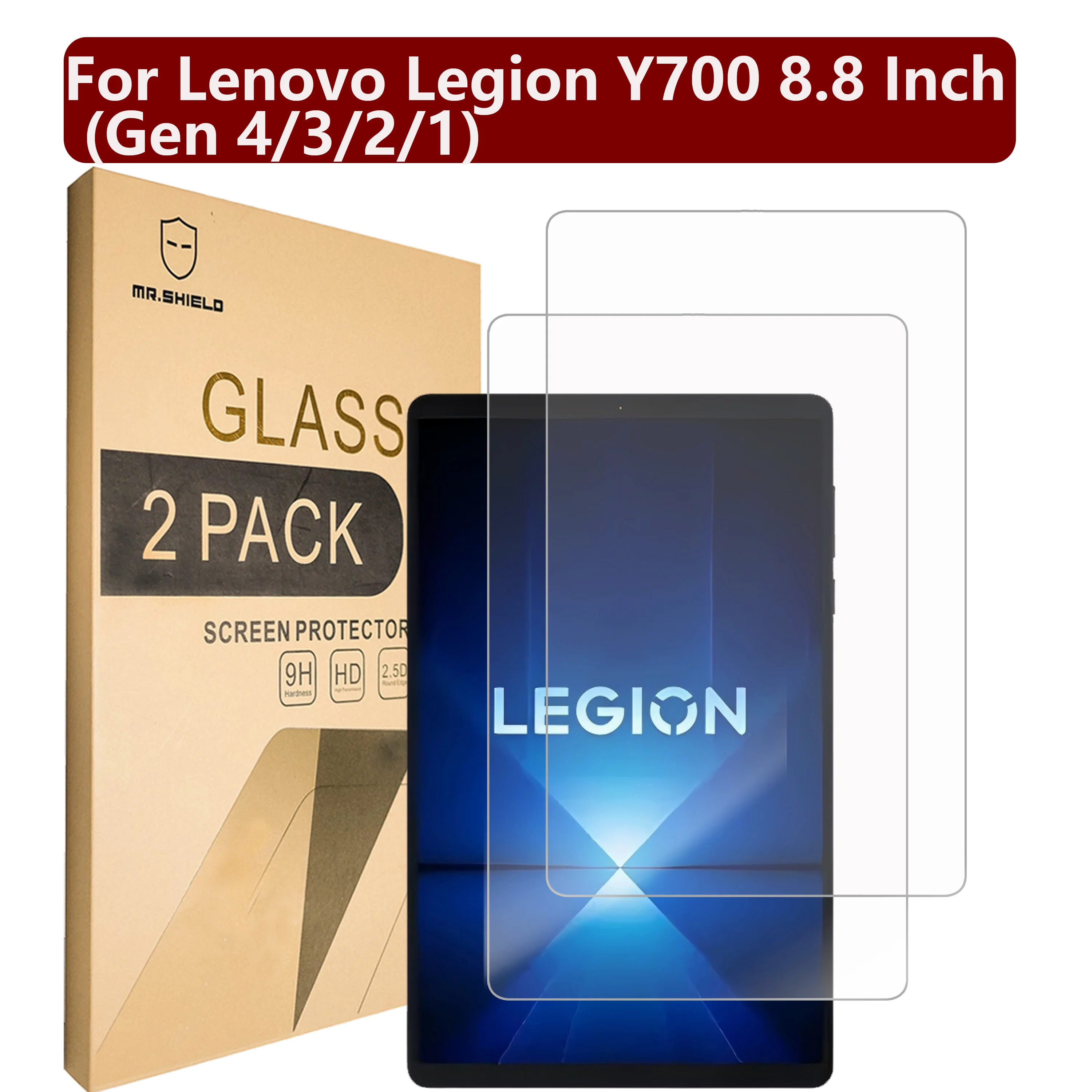 

Mr.Shield Screen Protector compatible with Lenovo Legion Y700 8.8 Inch (Gen 4/3/2/1) [Tempered Glass] [2-PACK] [9H Hardness]
