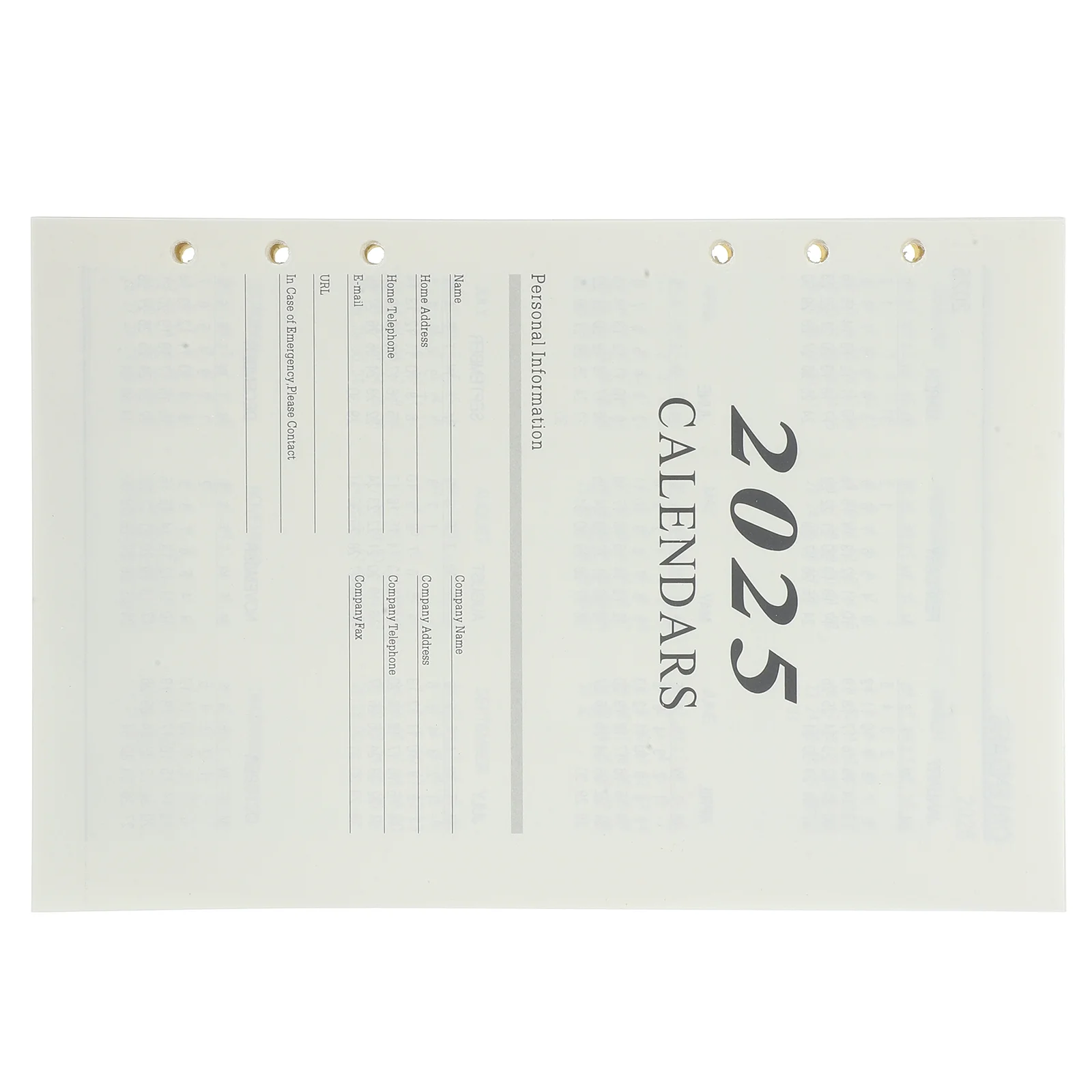 Calendar Book Agenda Page Binder Paper ﻿ Journal Notebook Bundle Grid Loose Leaf Refill