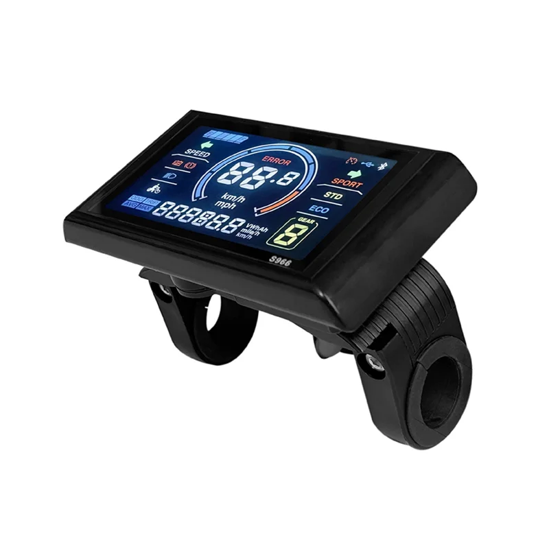 

ABLB-Ebike LCD Display 24-72V 5Pins LCD-S966 Smart Color Screen Waterproof Compatible With No 2 Protocol Controller