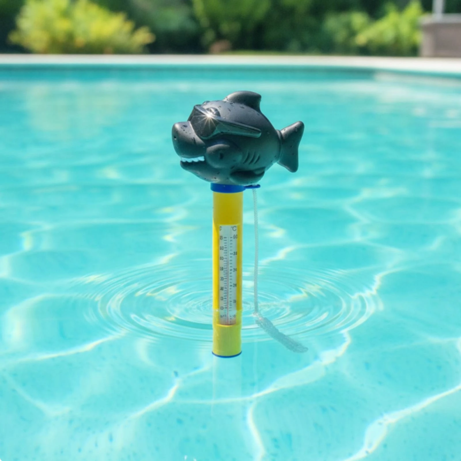 Floating Pool Thermometer Cartoon Pool Thermometer with String Shatterproof Lightweight for Hot Tub, Spa