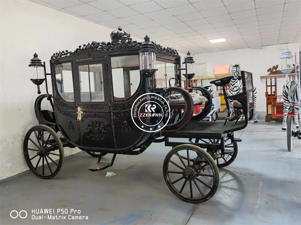 高級四輪電動馬車,ロイヤルワゴン,ウェディングカート,金箔付き馬車