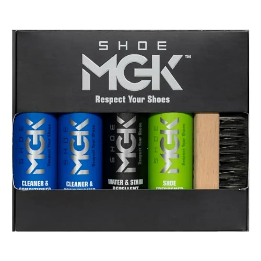 

MGK Complete Kit: Shoe Cleaner, Care, Water and Stain Protection - Revitalize, Shield, and Freshen Sneakers, Leather, and Dress