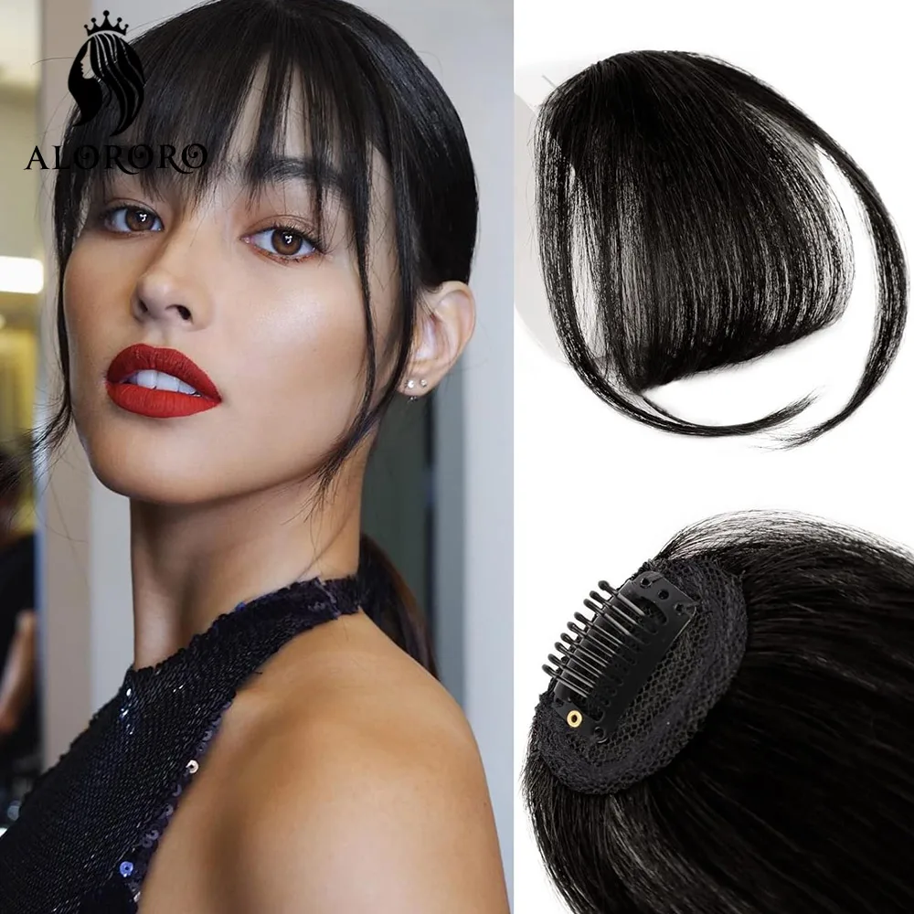 Synthetic Air Bangs Styling Tools Clip In Hair Extension Fake Invisible Fringe Natural Black Brown Bangs Hair Accessories