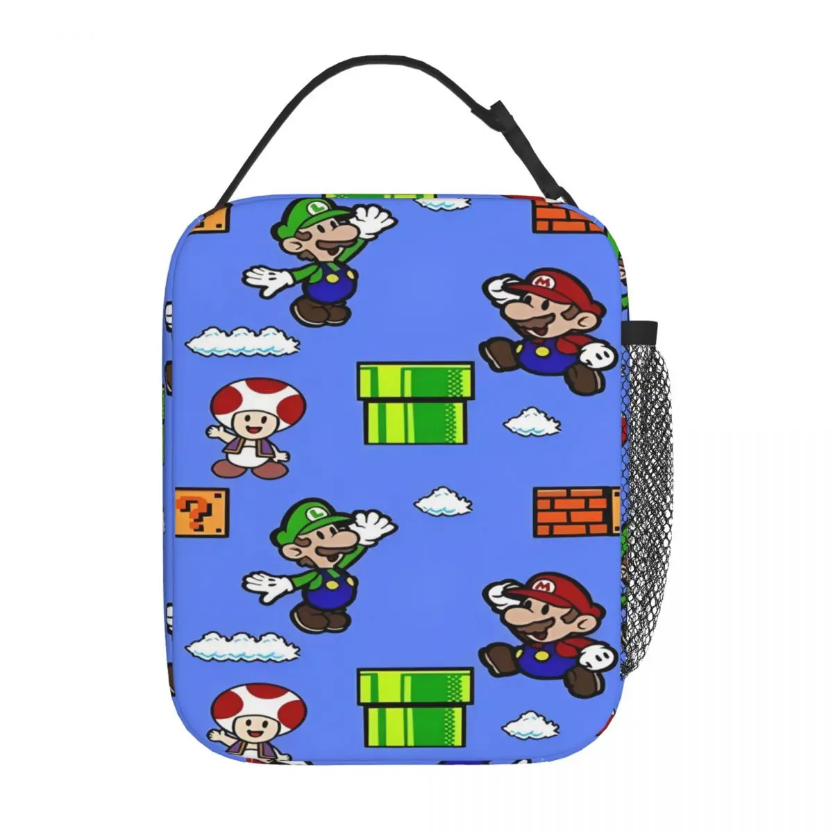 

Cartoon Brother M-Marios Bros Insulated Lunch Bag Portable Game Lunch Container Cooler Bag Tote Lunch Box Office Travel Men