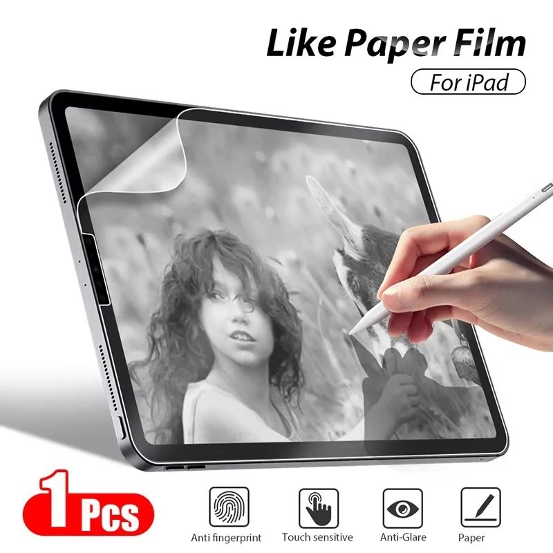 Paper Film Like Screen Protector For iPad Air 5 4 3 2 9.7 10.5 2021 Pro 11 12.9 2022 10.2 8th 9 9th 10th Gen Mini 6 5 No Glass