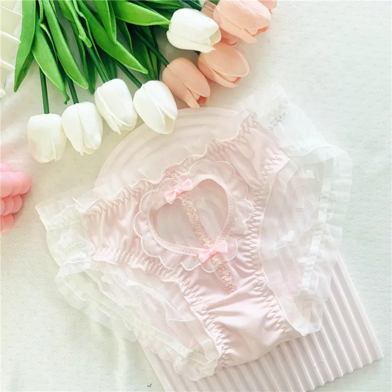 Cute Lovely Sweety Sexy Lace Hollow Women's Panties Lolita Princess Style Stretch Breathable Underwear Transparent Temptation - Image 4