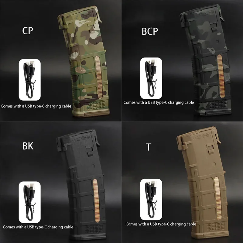 Tactical Magazine Style Power Bank Shell – Replaceable Battery Type with Battery Level Indicator Battery Not Included