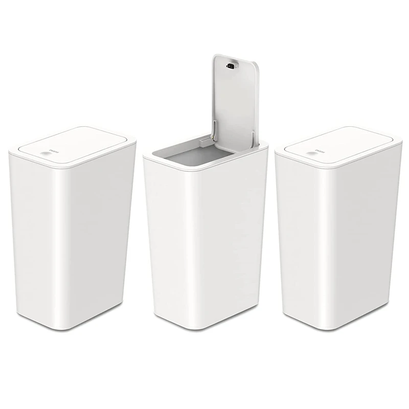 

3 Pack Square Trash Can With Lid, Garbage Can With Lid, Waste Basket For Bathroom, Kitchen, Bedroom