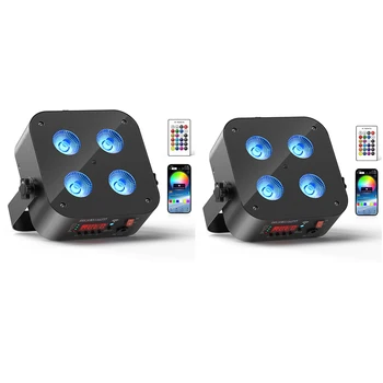 U'King 2 uds 4x18W LED RGBWA + UV Par luz DMX 6 en 1 Color batería Control inalámbrico por aplicación luz Par LED para fiesta boda luz de escenario