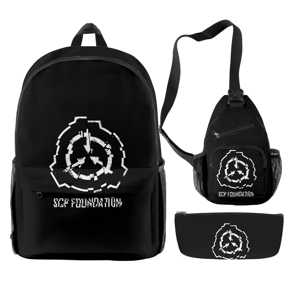 Classic Novelty Cool Creepypasta 3D Print 3pcs/Set pupil School Bags Travel Laptop Backpack Chest Bag Pencil Case