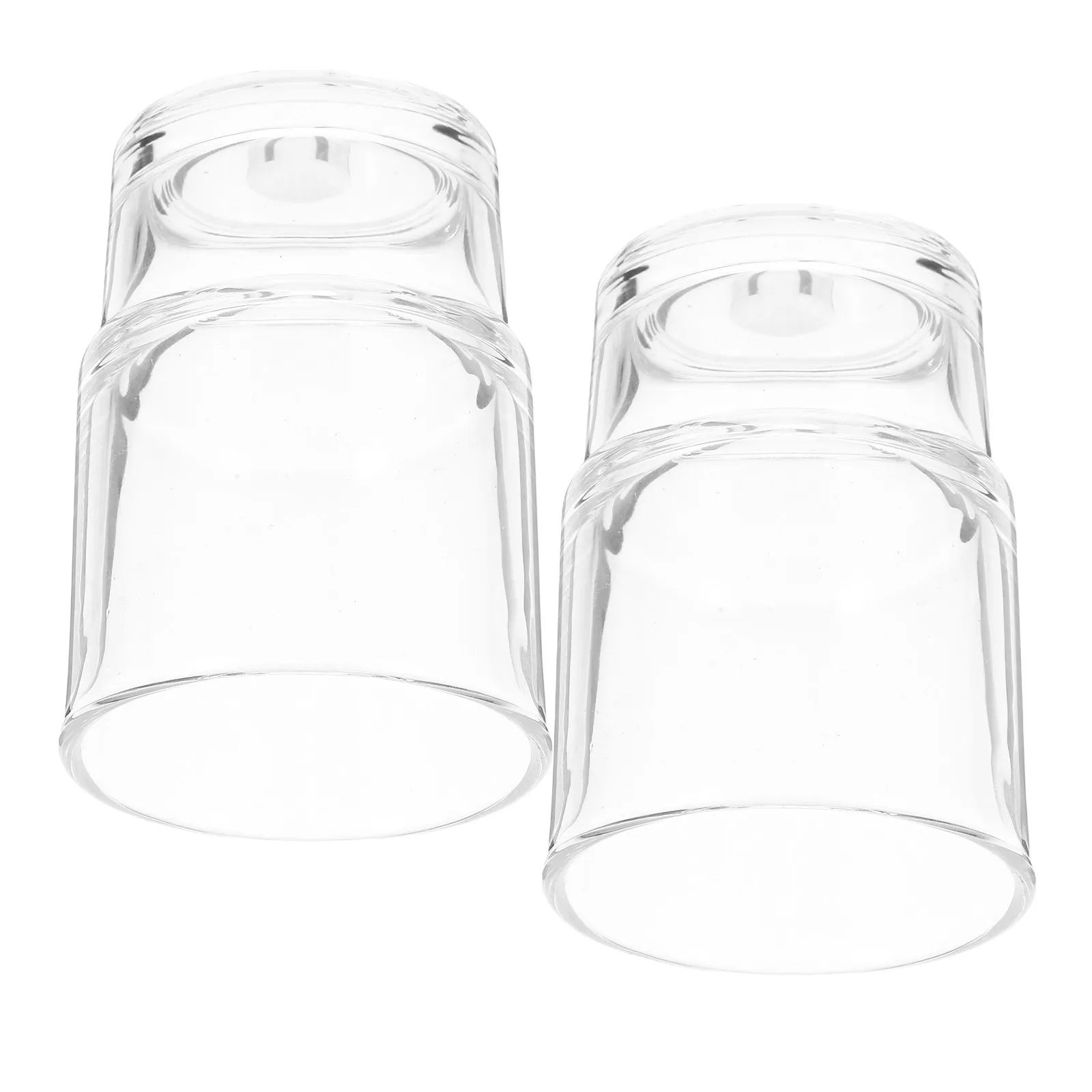2Pcs Glass Toothbrush Holder Transparent Bathroom Cup Glass Toothpaste Storage Holder Bathroom Rinsing Cups Toilet Supplies