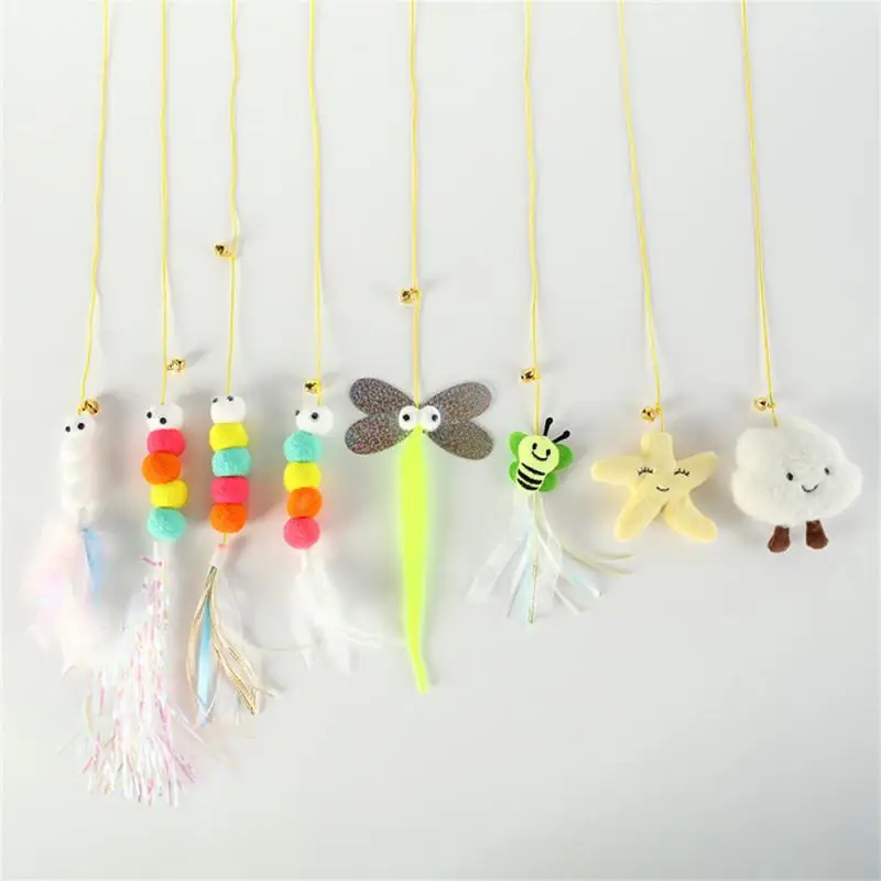 Cat Playing Teaser Wand Toy Simulation Plush Self-entertain Funny Cat Supplies Cat Self-hey Toy Durable Hanging Pet Products