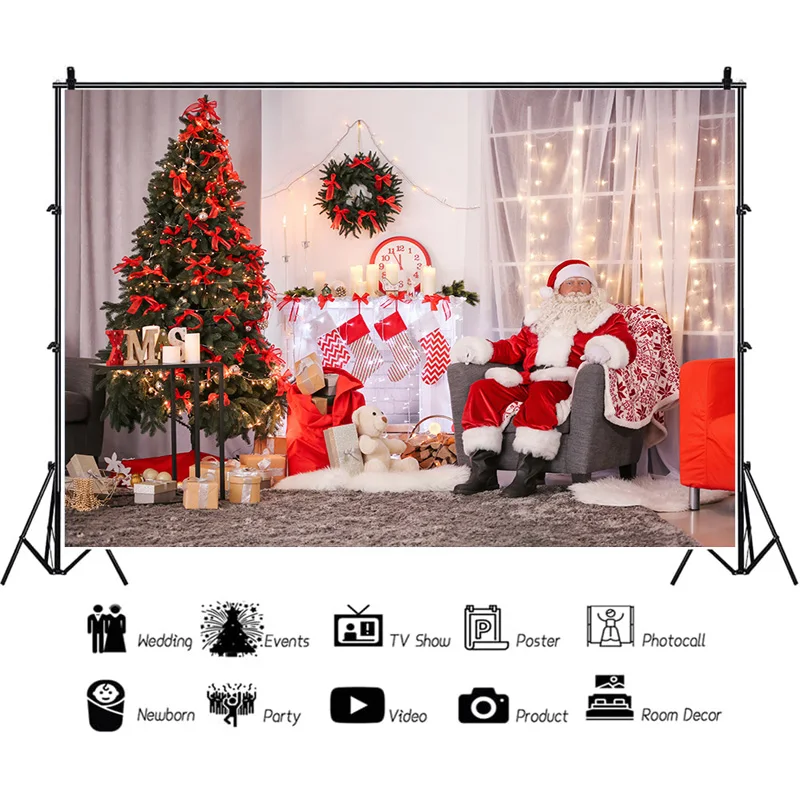 

SHUOZHIKE Christmas Decorations Photography Backdrops Candy House Living Room Ornament Birthday Photo Studio Background QS-27