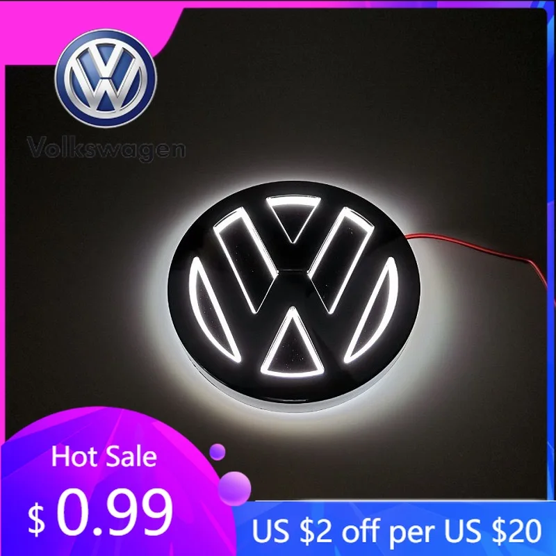 

Спойлеры Крылья 1 шт. 11 см Логотип Свет Светодиодный Задний Бейдж Свет Передняя Решетка Для VW POLO MAGOTAN Passat CC Bora Golf Jetta Логотип Свет T