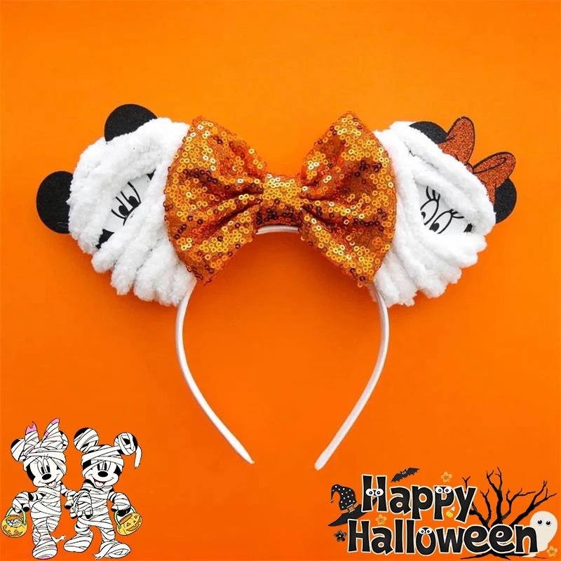 

Disney Minnie Mouse Hairbands Girls Halloween Head Bands Kids Bandages Mickey Ears Hair Accessories Women Cosplay Mummy Headwear