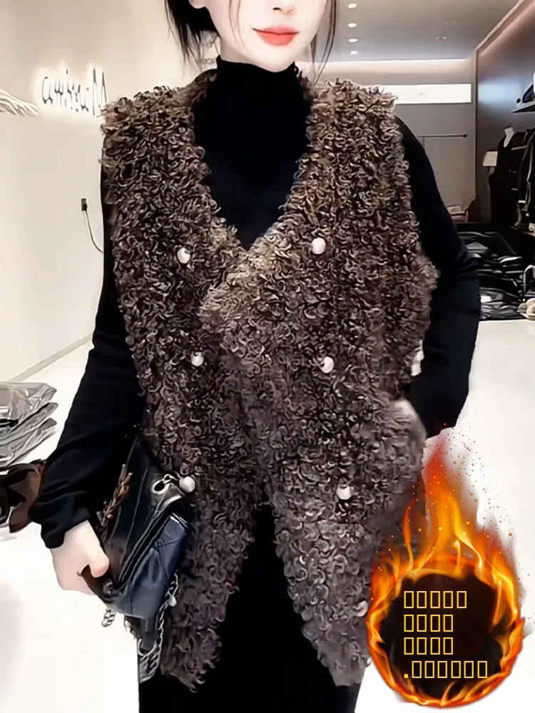 

2026 Winter Thiened Fce Women's Vest Jaet Warm Sli Korean Sle No-Sve Waistcoat Outerwear Commute Sle