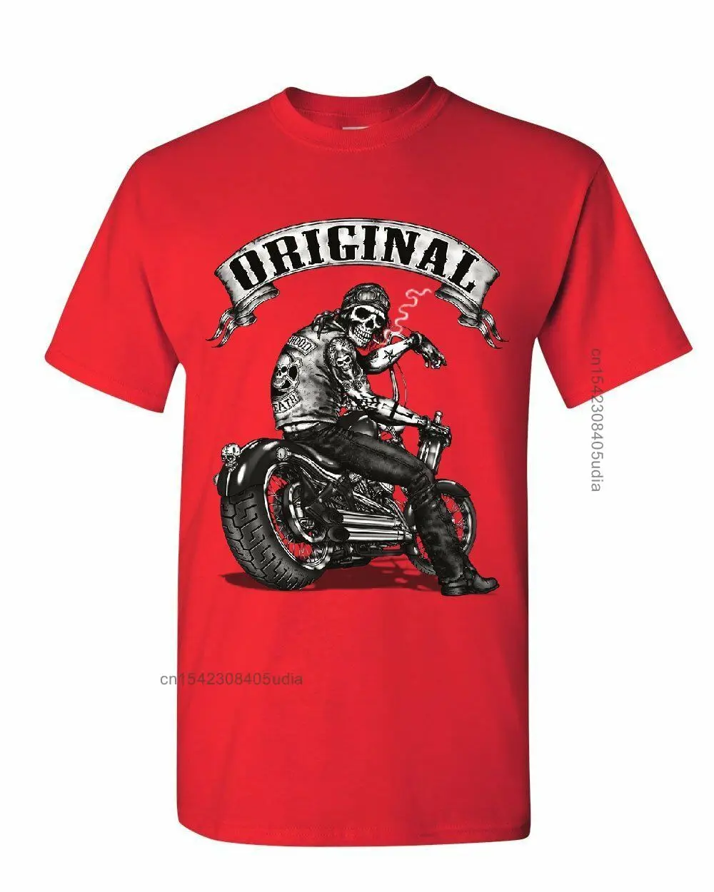 Original Biker Skull T-Shirts Ride Or Die Route 66 Motorcycle Mc New T Shirt Men Summer Design T Shirt