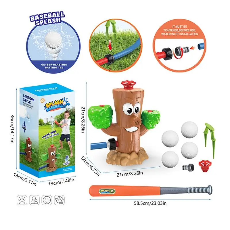 Baseball Water Sprinkler Tree Water Play 360 gradi rotante Spray Sprinkler Baseball per ragazze animali domestici Party Play